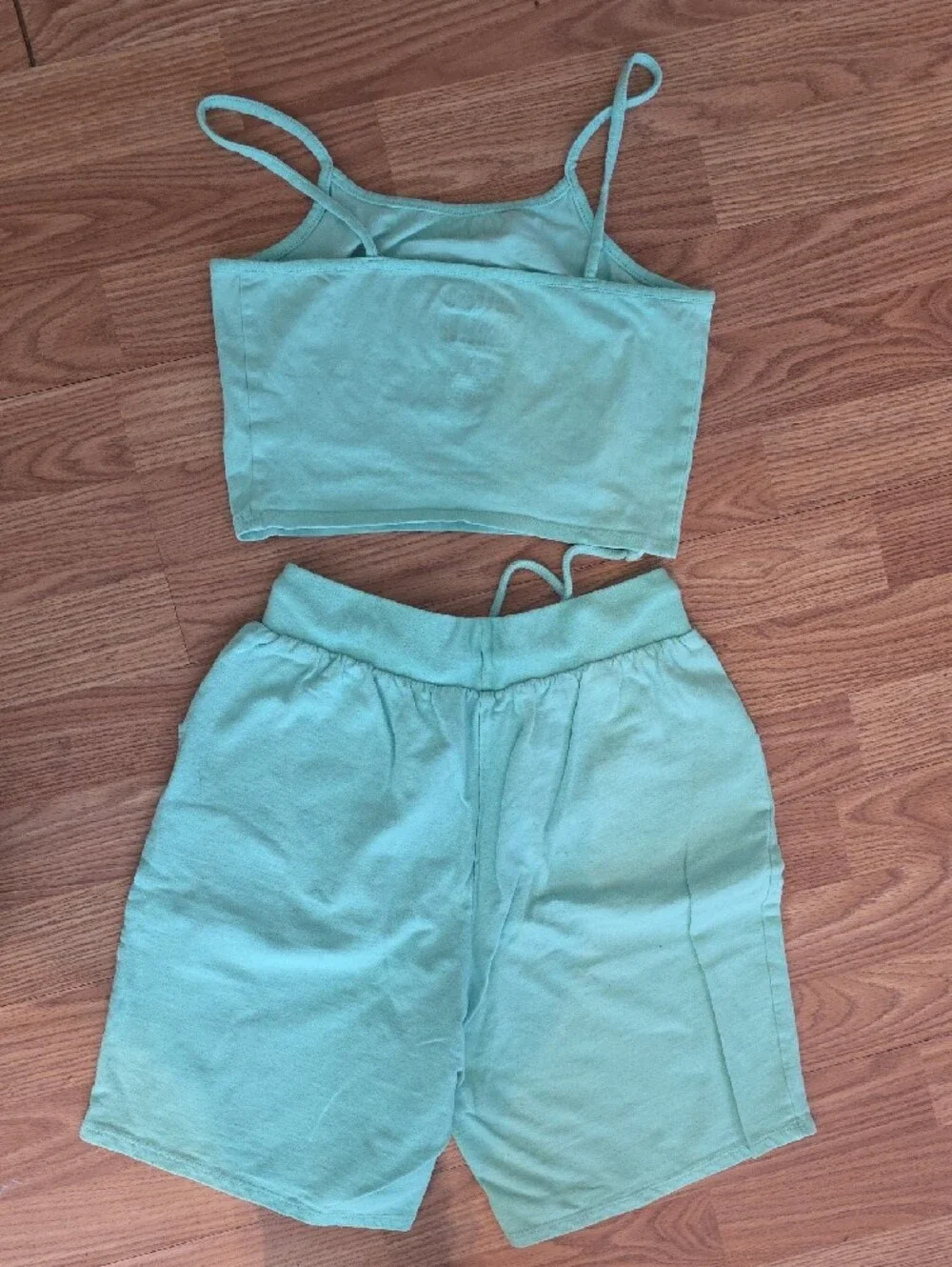 Hot Topic Mint Green Chibi Anime Crop Top & Shorts Set